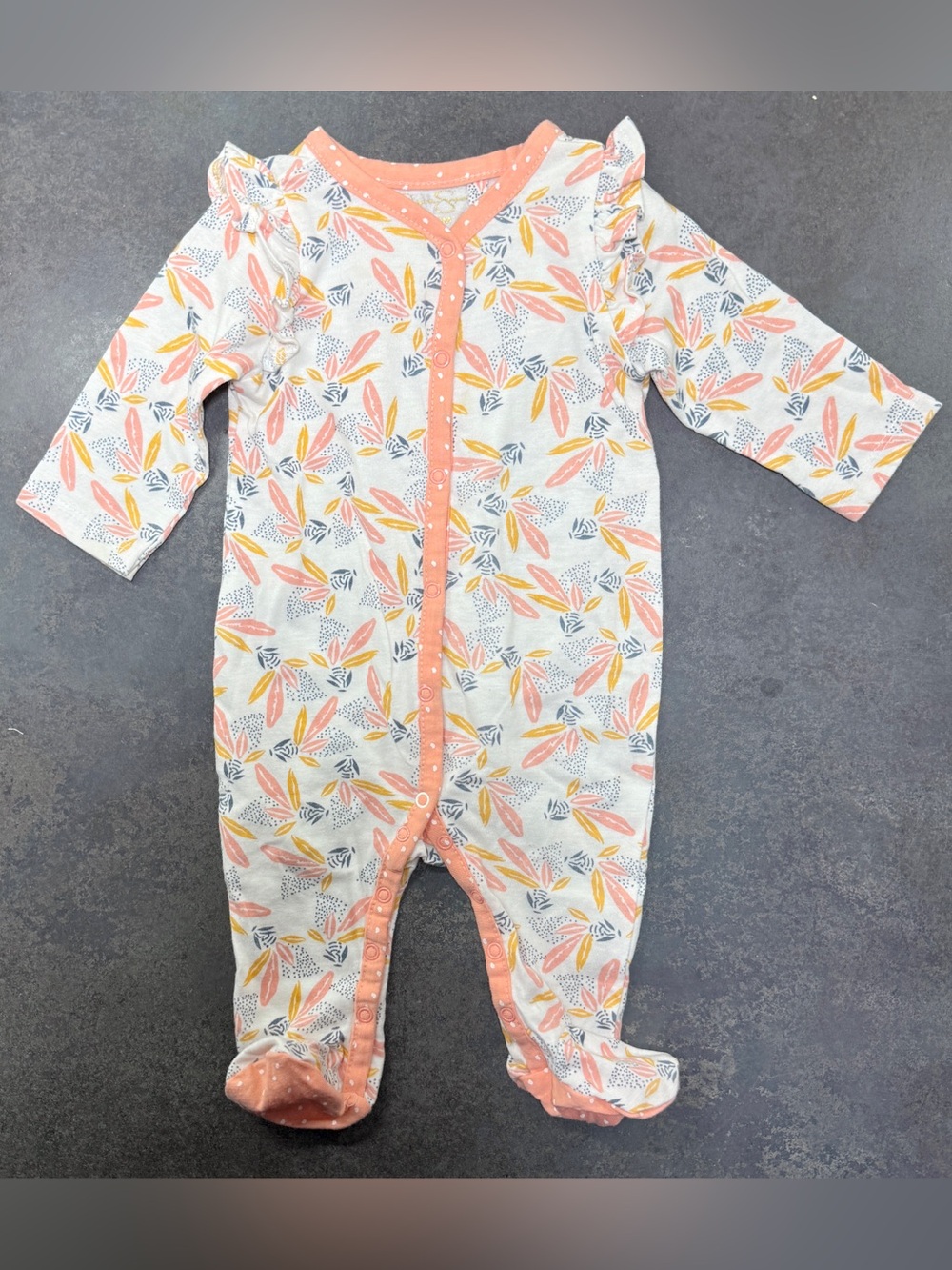 Jessica Simpson Ruffle Floral Footie Sleeper 3-6M